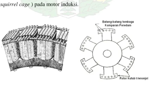 Gambar 2.5. Kumparan Peredam Pada Rotor Jenis Kutub Menonjol 