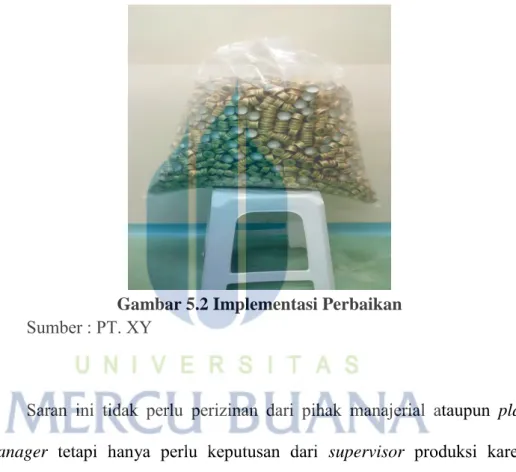 Gambar 5.2 Implementasi Perbaikan  Sumber : PT. XY 