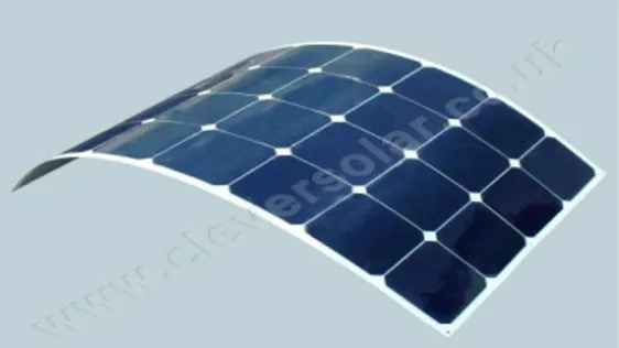 Gambar 1. Panel Surya Fleksibel [1]  Panel  surya  fleksibel  yang  digunakan  pada  penelitian  ini  memiliki  beberapa  spesifikasi