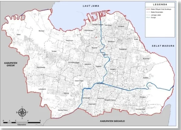 Gambar 1. Peta Administratif Kota Surabaya