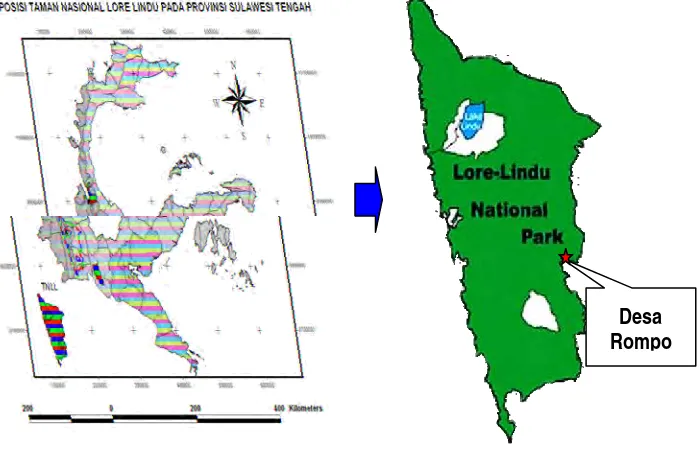 Gambar 2 Lokasi penelitian, Desa Rompo Kecamatan Lore Tengah Kabupaten Poso, Provinsi Sulawesi Tengah