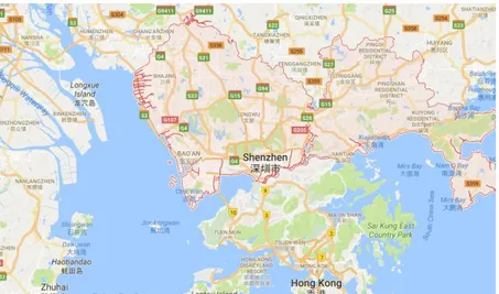 Gambar 3.5 Peta Kota Shenzen  Sumber : Wikimapia 