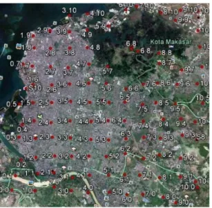 Gambar III.1 Peta lokasi penelitian muka airtanah Kota Makassar dan sekitarnya  (Dimodifikasi dari data Satelit ( www.wikimapia.com) 