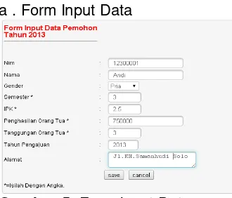Gambar 5. Form Input Data 