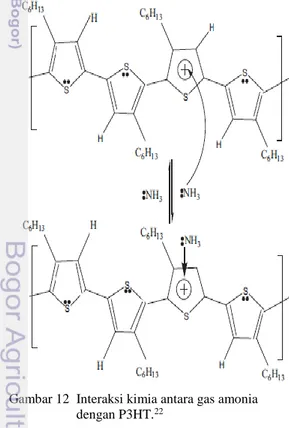 Gambar 12  Interaksi kimia antara gas amonia   dengan P3HT. 22