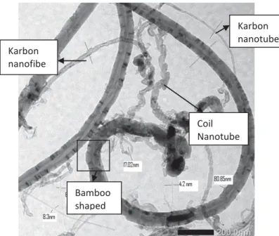 Gambar 7. Hasil TEM nanokarbon (skala 200 nm) 