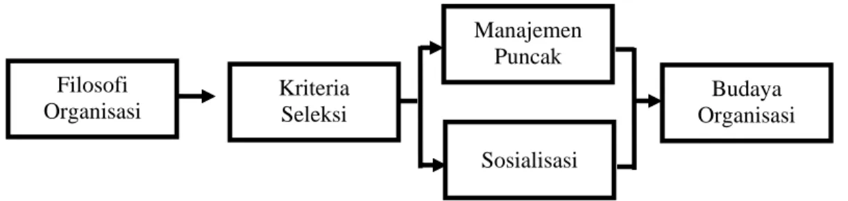 Gambar 2.2. Pembentukan Budaya Organisasi  Sumber ; Robbin (2006) 