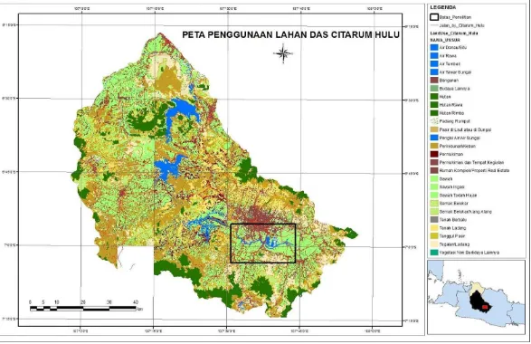 Gambar 10. Peta penggunaan lahan di wilayah penelitian (Sumber: Analisis Citra Avnir Tahun 2010) 