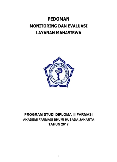 PEDOMAN MONITORING DAN EVALUASI LAYANAN MAHASISWA