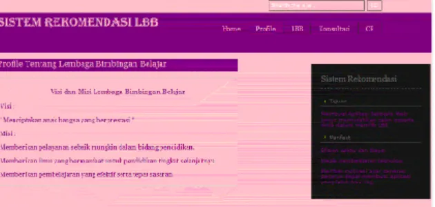 Gambar 2.3 Tampilan Menu LBB  d.  Tampilan Menu Konsultasi 