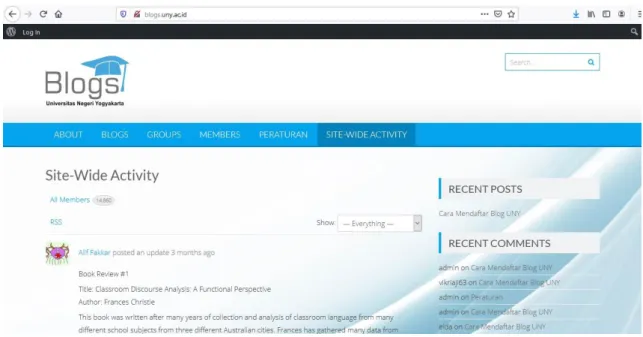 Gambar 8. Tampilan antar muka dari WordPress  