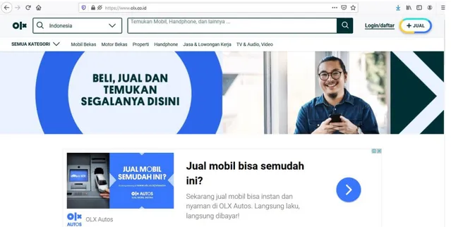 Gambar 9. Tampilan antar muka dari OLX  