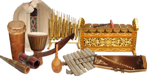 Gambar di atas adalah beberapa contoh  jenis alat musik tradisional dan modern. 