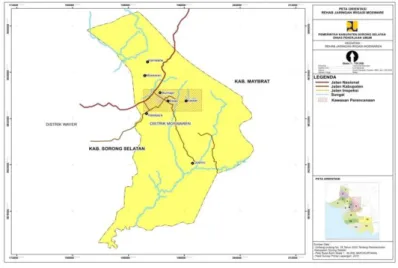 Gambar 2. Peta Lokasi Penelitian  Adapun batas-batas wilayah Distrik Moswaren adalah sebagai berikut: 