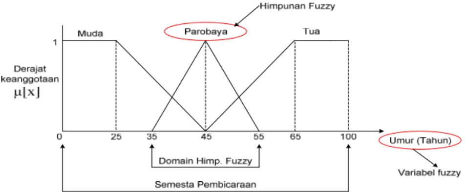 Gambar 2.2  Himpunan Fuzzy Variabel Umur  