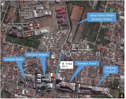 Gambar 1 Pembangunan Gedung P1 & P2 dan Parkir Mobil Pada Lahan Kampus Timur  