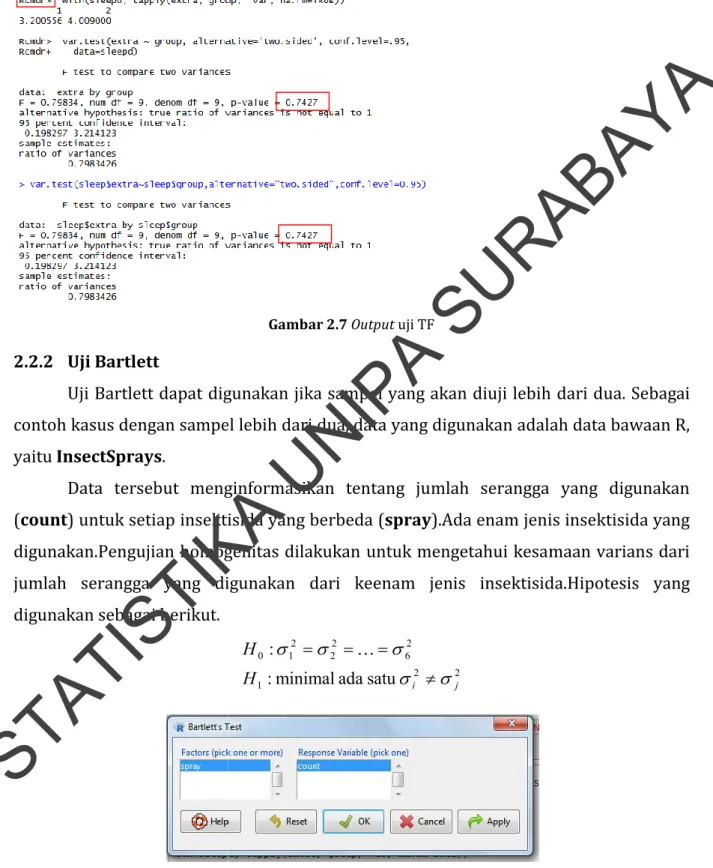 Gambar 2.7 Output uji TF 