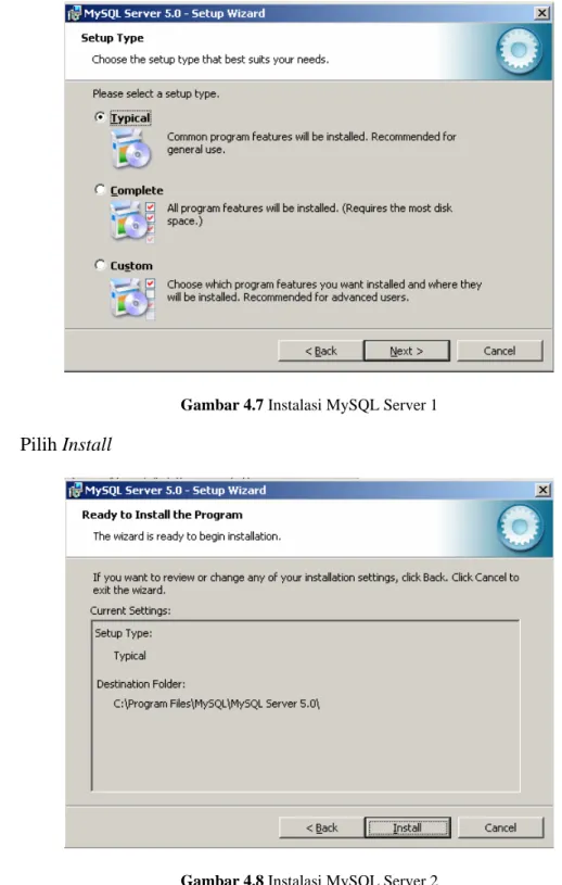 Gambar 4.8 Instalasi MySQL Server 2 
