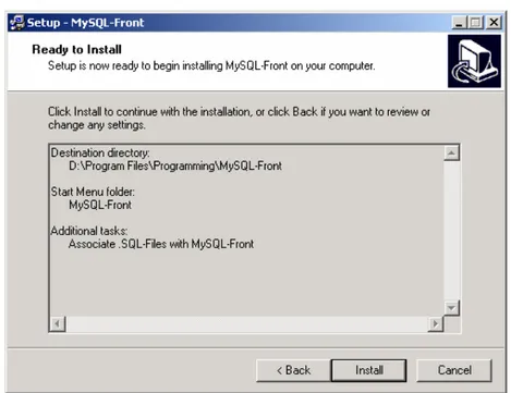 Gambar 4.21 Instalasi MySQL-Front 7    Proses instalasi sedang berjalan 