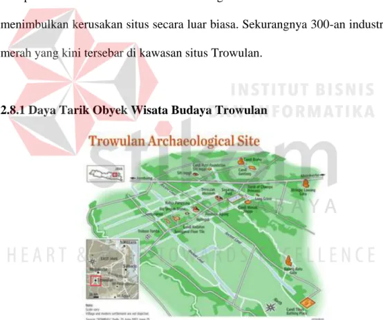 Gambar 2.3 Peta Kawasan Situs Trowulan  (Sumber: www. eastjavatorismmap.go.id) 