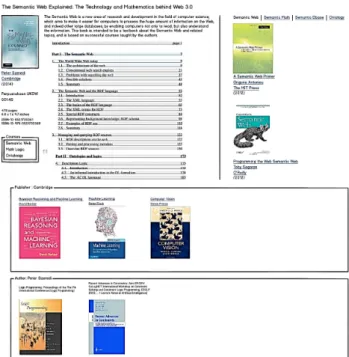 Gambar 2. Rancangan hasil pencarian Ketersediaan  informasi  seputar  subyek  buku  hasil  dari  pencarian  dapat  membantu  pengguna  untuk menemukan buku-buku subyek sejenis  lain-nya pada halaman yang sama, tanpa harus  melaku-kan pencarian ulang.