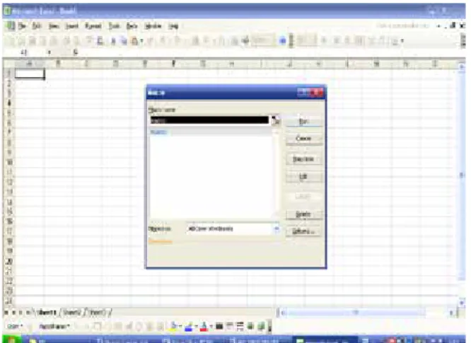 Gambar 2. Tampilan makro pada MS Excel  2003.