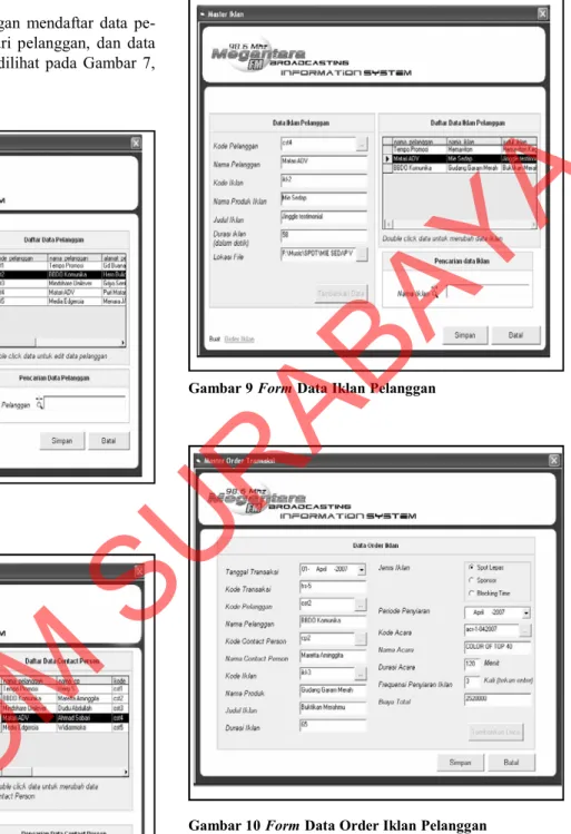Gambar 7 Form Data Pelanggan