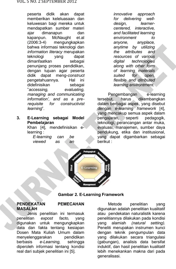 Gambar 2. E-Learning Framework 