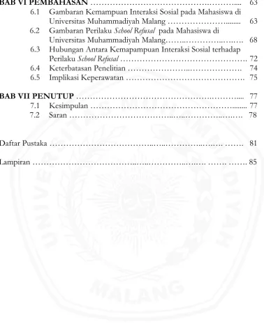 Gambaran Kemampuan Interaksi Sosial pada Mahasiswa di Universitas Muhammadiyah Malang ………………….......