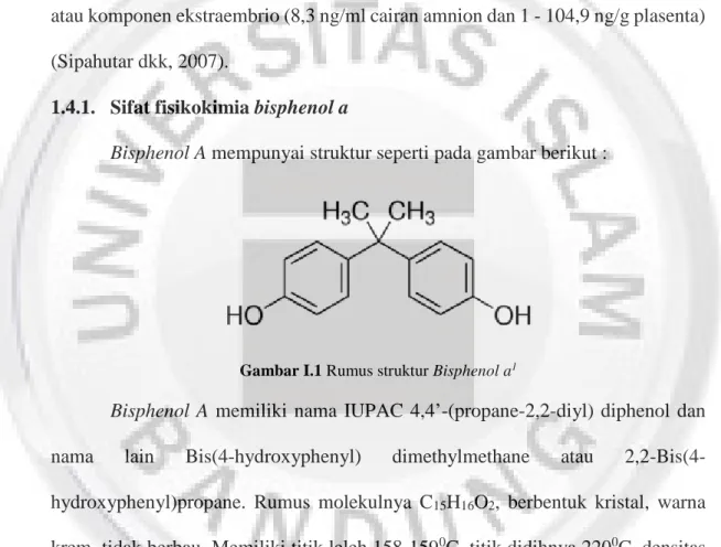 Gambar I.1 Rumus struktur Bisphenol a 1