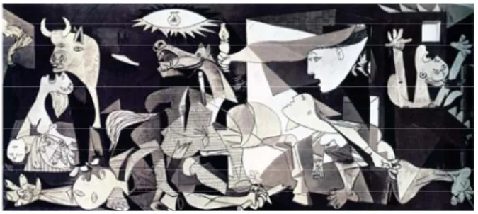 Gambar IV: Contoh lukisan yang menunjukan deformasi  Pablo Picasso “Guernica” 1937 