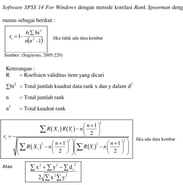 Tabel 3.4  Hasil Uji Validitas 