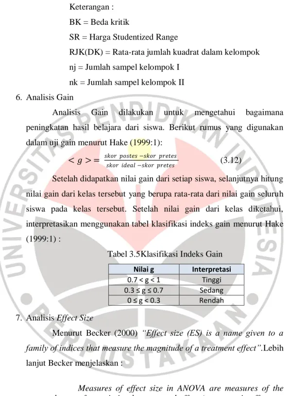 Tabel 3.5Klasifikasi Indeks Gain  Nilai g  Interpretasi  0.7 < g < 1  Tinggi  0.3 ≤ g ≤ 0.7  Sedang 