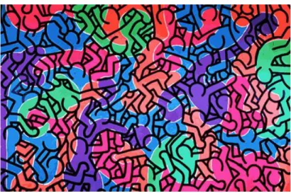 Gambar 6 : Contoh lukisan menunjukkan warna  Keith Haring, “Untitled”,1985 
