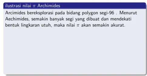 ilustrasi nilai π Archimides
