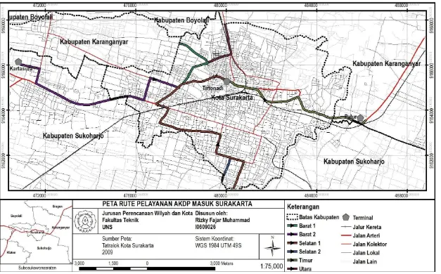 Gambar 1.3 Peta Rute AKDP Masuk Surakarta 