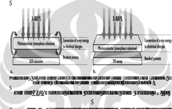 Gambar 2.8. Amorphous selenium berbasis langsung sistem konversi DR. [3] 