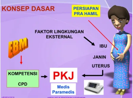 Gambar  2. Konsep dasar PKJ, keadaan janin dipengaruhi oleh faktor eksternal  dan internal