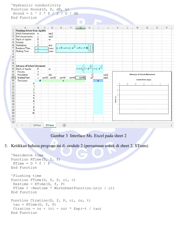 Gambar 3  Interface Ms. Excel pada sheet 2 