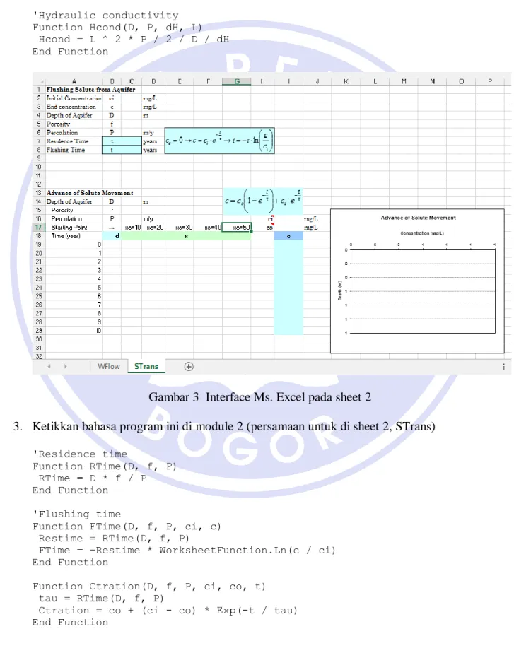 Gambar 3  Interface Ms. Excel pada sheet 2 