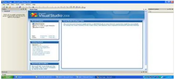 Gambar II.1. Tampilan Awal Microsoft Visual Basic 2008 