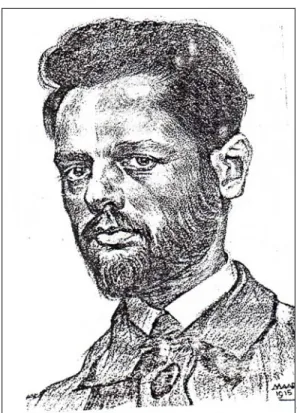 Gambar 2. Sketsa potret diri Michael de Klerk   (1884-1923) Ia dianggap sebagai tokoh utama 