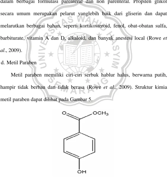 Gambar 5. Struktur kimia metil paraben (Rowe et al., 2009) 