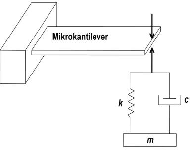 Gambar 1. Ilustrasi mikrokantilever dan model pergerakannya 