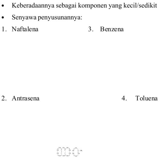 Tabel 1. Fraksi-Fraksi Minyak Bumi Fraksi Jumlah atom C Titik Didih/Cᵒ Kegunaan