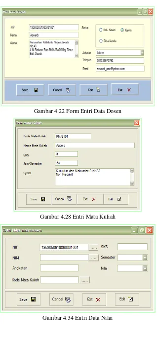 Gambar 4.22 Form Entri Data Dosen 