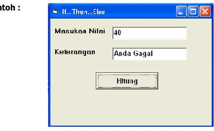 Gambar 6.2  Form latihan If..Then Else  Ketentuan Logika : 