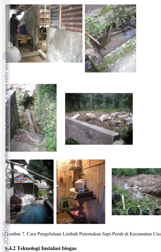 Gambar 7. Cara Pengelolaan Limbah Peternakan Sapi Perah di Kecamatan Cisarua  4.4.2 Teknologi Instalasi biogas 