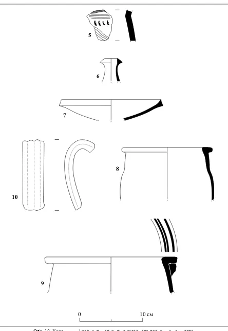 Fig. 12. Ceramic fragments found at the northern foot of the tower. 
