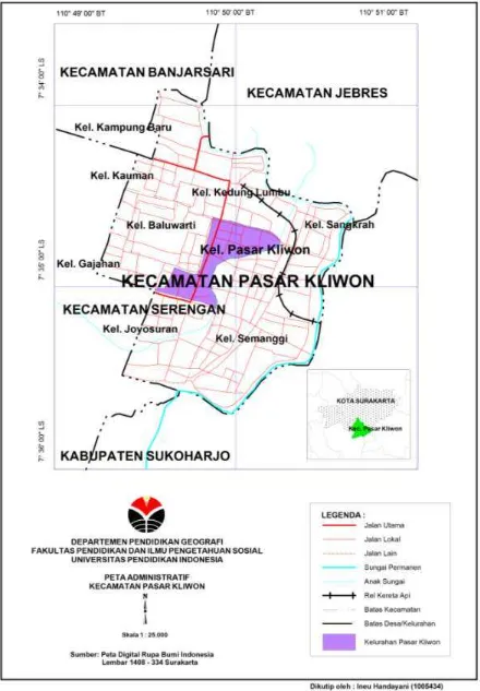 Gambar 3.2 Peta Adminstratif Kecamatan Pasar Kliwon 